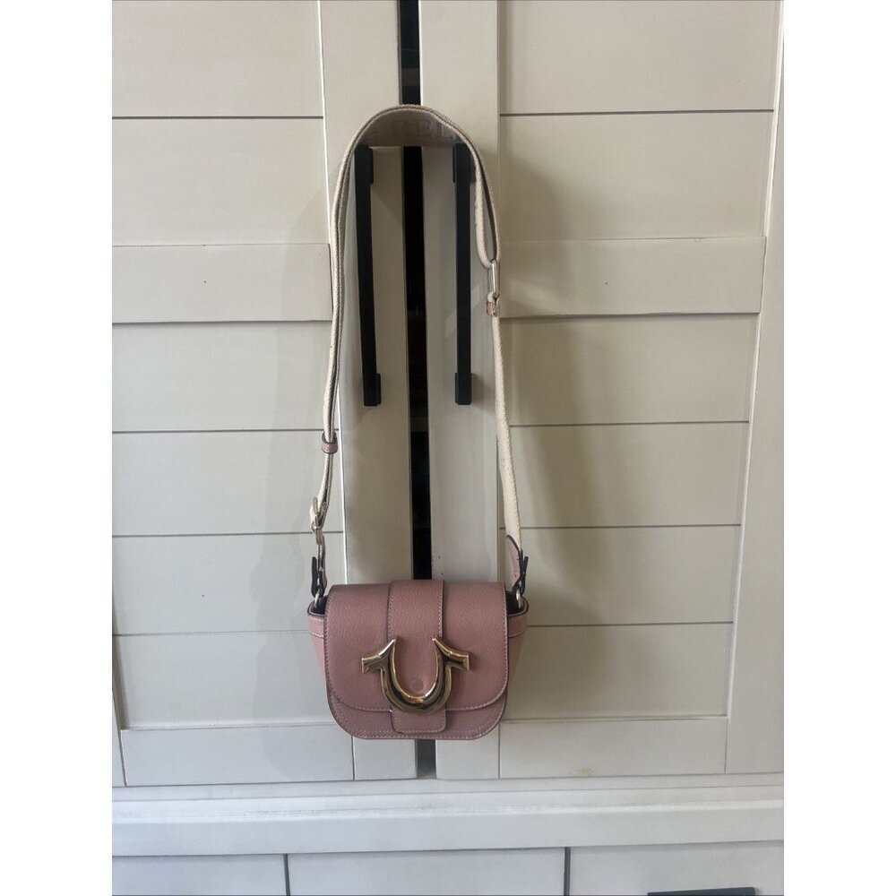 True Religion Purse Bag Mini Flap Logo Crossbody Bag Pink Purse - Picture 8 of 8
